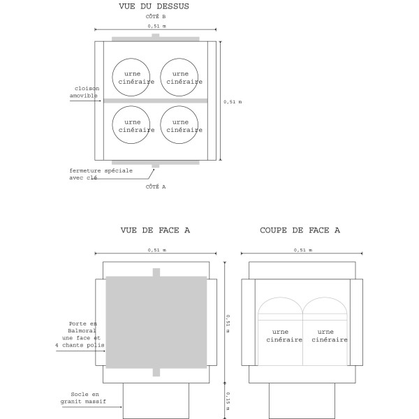 Columbarium en granit - ARENA - Sansone Collectivités